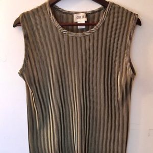 Large Cactus Gold/Olive Sleeveless Tank Top